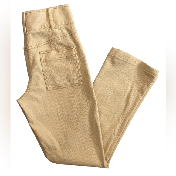 Diane Von Furstenberg Womens Size 4 High Waist Beige Flared Leg Stretch Pants - Picture 3 of 8